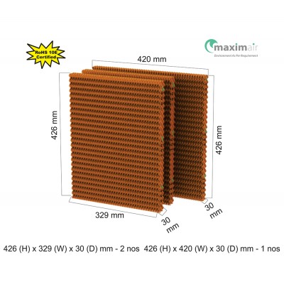 Cooling Pad (426 (H) x 329 (W) x 30 (D) mm - 2 nos 426 (H) x 420 (W) x 30 (D) mm - 1 nos)