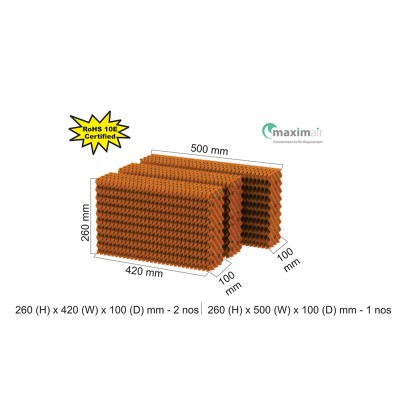 Cooling Pad (260 (H) x 420 (W) x 100 (D) mm - 2 nos 260 (H) x 500 (W) x 100 (D) mm - 1 nos)