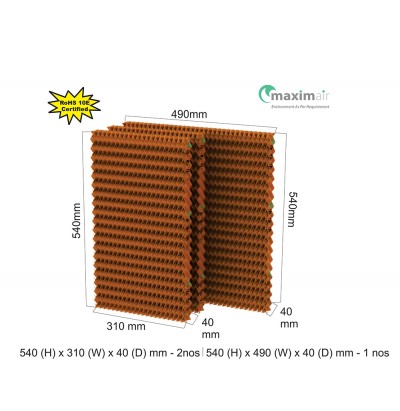 Cooling Pad (540 (H) x 310 (W) x 40 (D) mm - 2 nos 540 (H) x 490 (W) x 40 (D) mm - 1 nos)