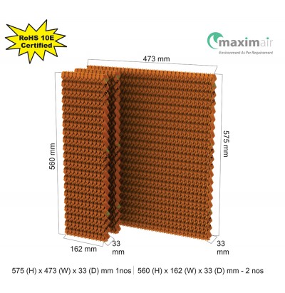 Cooling Pad (575 (H) x 473 (W) x 33 (D) mm - 2 nos 560 (H) x 162 (W) x 33 (D) mm - 1 nos)