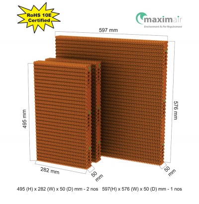 Cooling Pad (495 (H) x 282 (W) x 50 (D) mm - 2 nos 597 (H) x 576 (W) x 50 (D) mm - 1 nos)