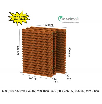 Cooling Pad (500 (H) x 432 (W) x 32 (D) mm - 1 nos 500 (H) x 355 (W) x 32 (D) mm - 2 nos)