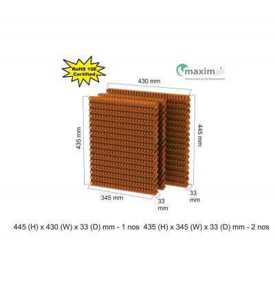 Cooling Pad (445 (H) x 430 (W) x 33 (D) mm - 1 nos 445 (H) x 345 (W) x 33 (D) mm - 2 nos)