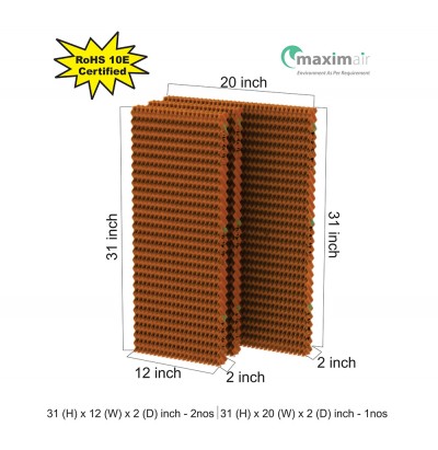 Cooling Pad (31 (H) x 12 (W) x 2 (D) inch - 2 nos | 31 (H) x 20 (W) x 2 (D) inch - 1 nos)