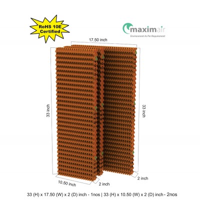 Cooling Pad (33 (H) x 17.50 (W) x 2 (D) inch - 2 nos | 33 (H) x 10.50 (W) x 2 (D) inch - 1 nos)