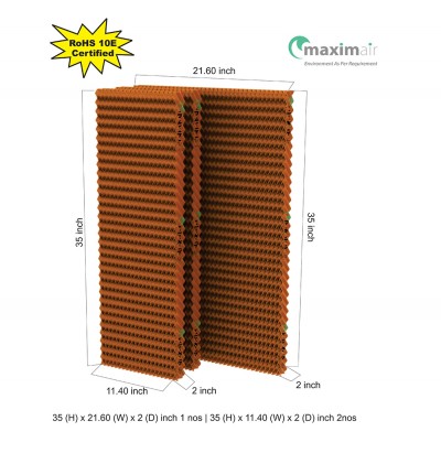 Cooling Pad (35 (H) x 21.60 (W) x 2 (D) inch- 2 nos | 35 (H) x 11.40  (W) x 2 (D) inch- 1 nos)