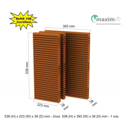 Cooling Pad (538 (H) x 223 (W) x 38 (D) mm - 2 nos 538 (H) x 293 (W) x 38 (D) mm - 1 nos)